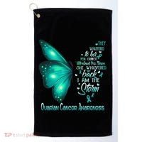 I Am The Storm Ovarian Cancer Awareness Butterfly Gift Golf Towel thumb 0