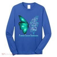 I Am The Storm Ovarian Cancer Awareness Butterfly Gift Long Sleeve Shirt thumb 0