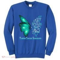 I Am The Storm Ovarian Cancer Awareness Butterfly Gift Sweatshirt thumb 0