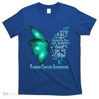 I Am The Storm Ovarian Cancer Awareness Butterfly Gift T-Shirt thumb 0