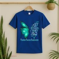 I Am The Storm Ovarian Cancer Awareness Butterfly Gift T-Shirt thumb 2