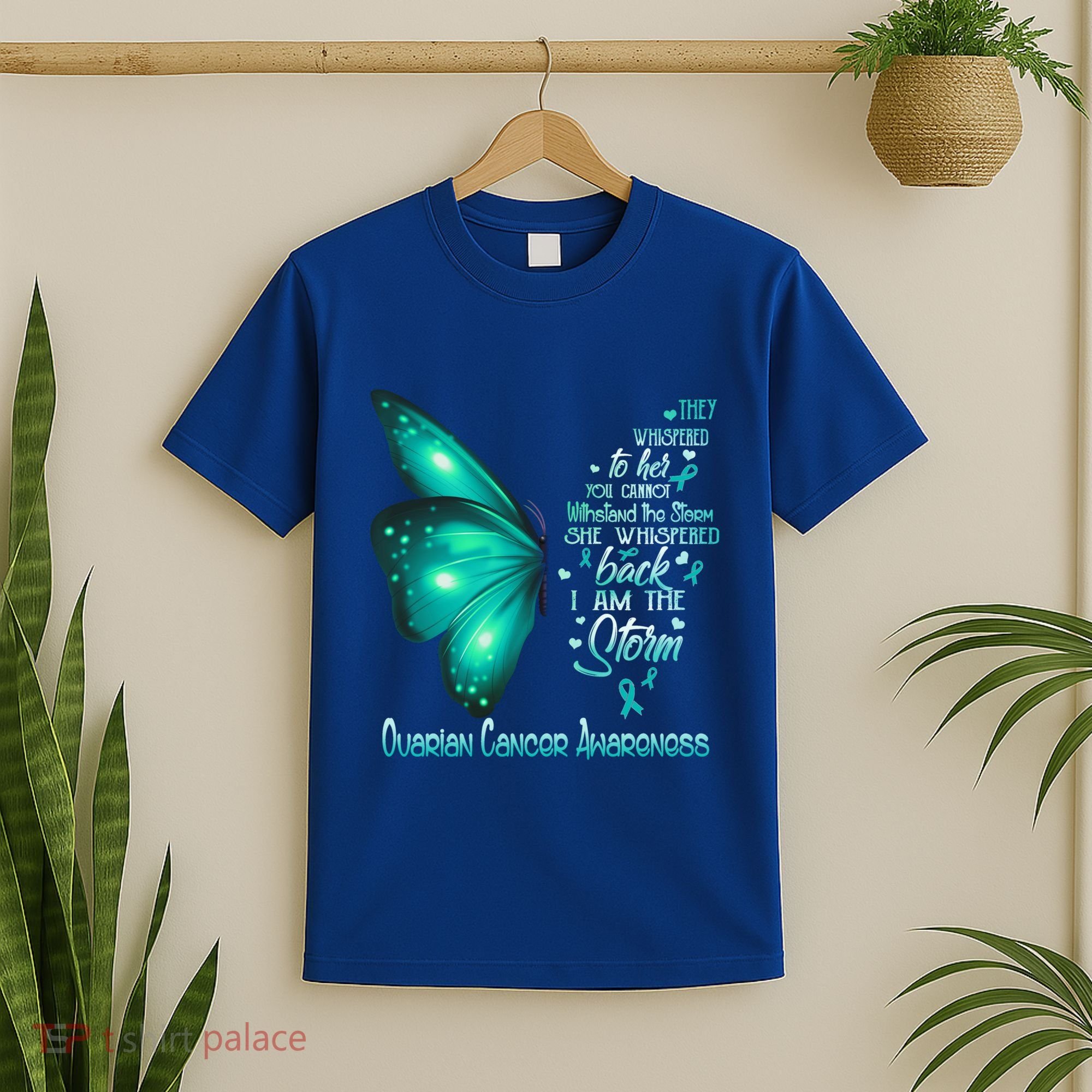 I Am The Storm Ovarian Cancer Awareness Butterfly Gift T-Shirt
