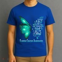 I Am The Storm Ovarian Cancer Awareness Butterfly Gift T-Shirt thumb 3