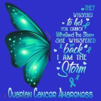 I Am The Storm Ovarian Cancer Awareness Butterfly Gift Visor thumb 3