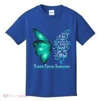 I Am The Storm Ovarian Cancer Awareness Butterfly Gift Kids T-Shirt thumb 0