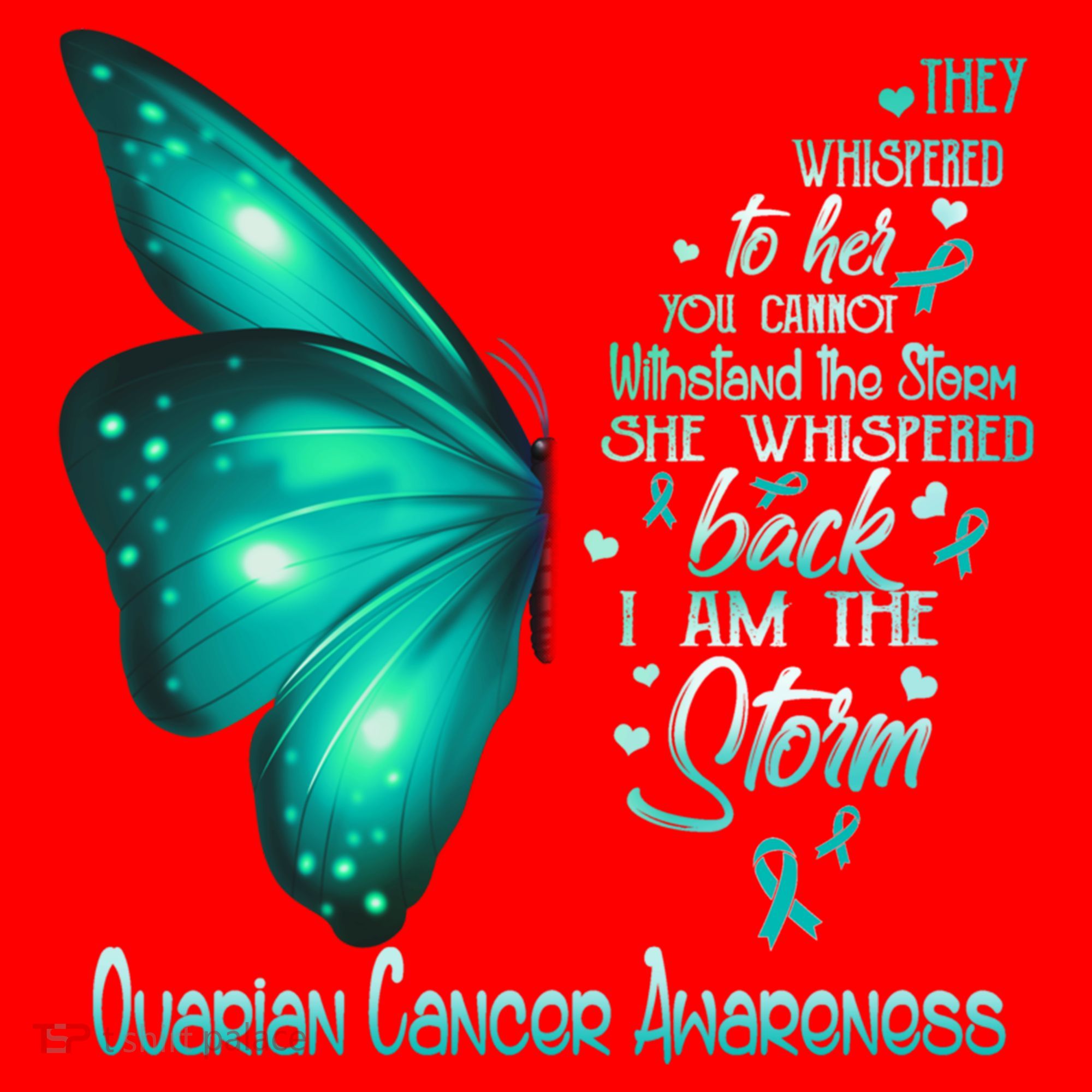 I Am The Storm Ovarian Cancer Awareness Butterfly Gift Santa Hat