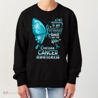 I Am The Storm Ovarian Cancer Awareness Butterfly Gift Women's Sweatshirt thumb 0