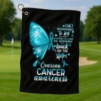 I Am The Storm Ovarian Cancer Awareness Butterfly Gift Golf Towel thumb 1