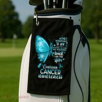 I Am The Storm Ovarian Cancer Awareness Butterfly Gift Golf Towel thumb 2