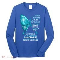 I Am The Storm Ovarian Cancer Awareness Butterfly Gift Long Sleeve Shirt thumb 0