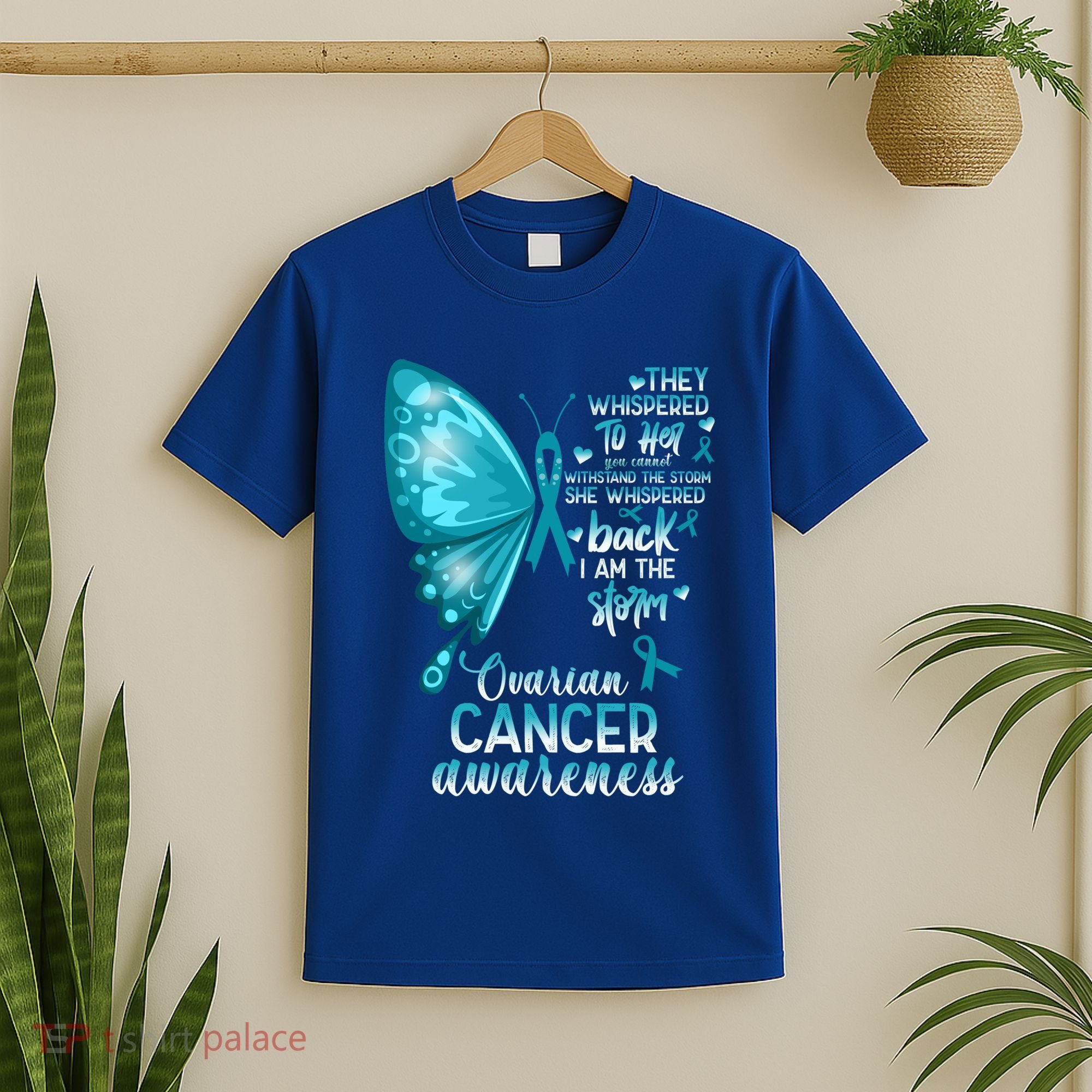 I Am The Storm Ovarian Cancer Awareness Butterfly Gift T-Shirt