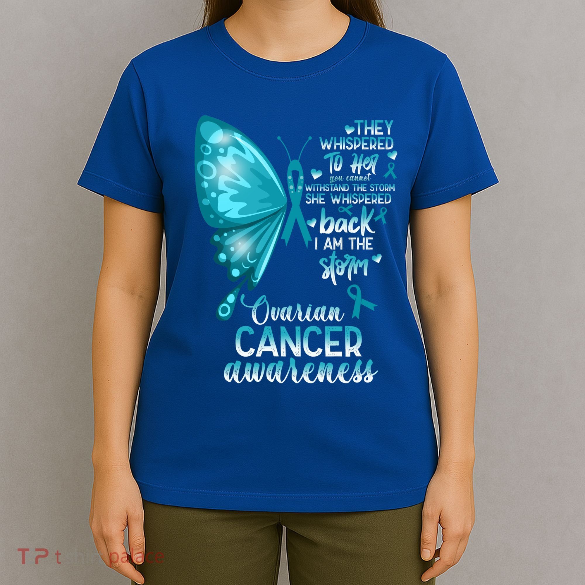 I Am The Storm Ovarian Cancer Awareness Butterfly Gift T-Shirt