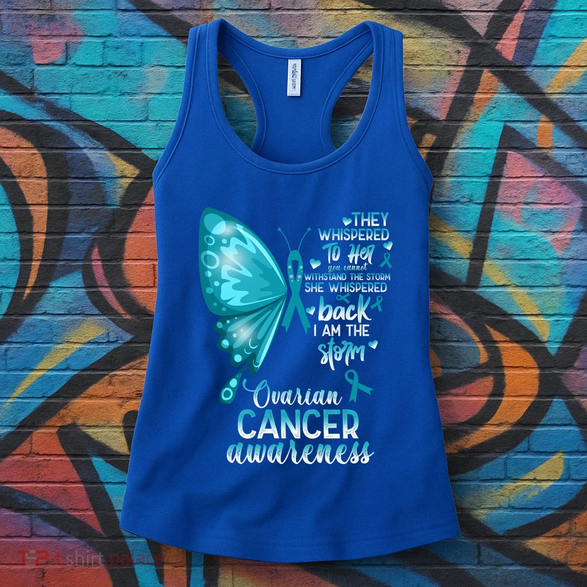 I Am The Storm Ovarian Cancer Awareness Butterfly Gift Women's Tank Top