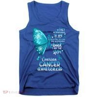 I Am The Storm Ovarian Cancer Awareness Butterfly Gift Tank Top thumb 0