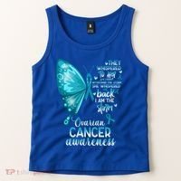 I Am The Storm Ovarian Cancer Awareness Butterfly Gift Tank Top thumb 2