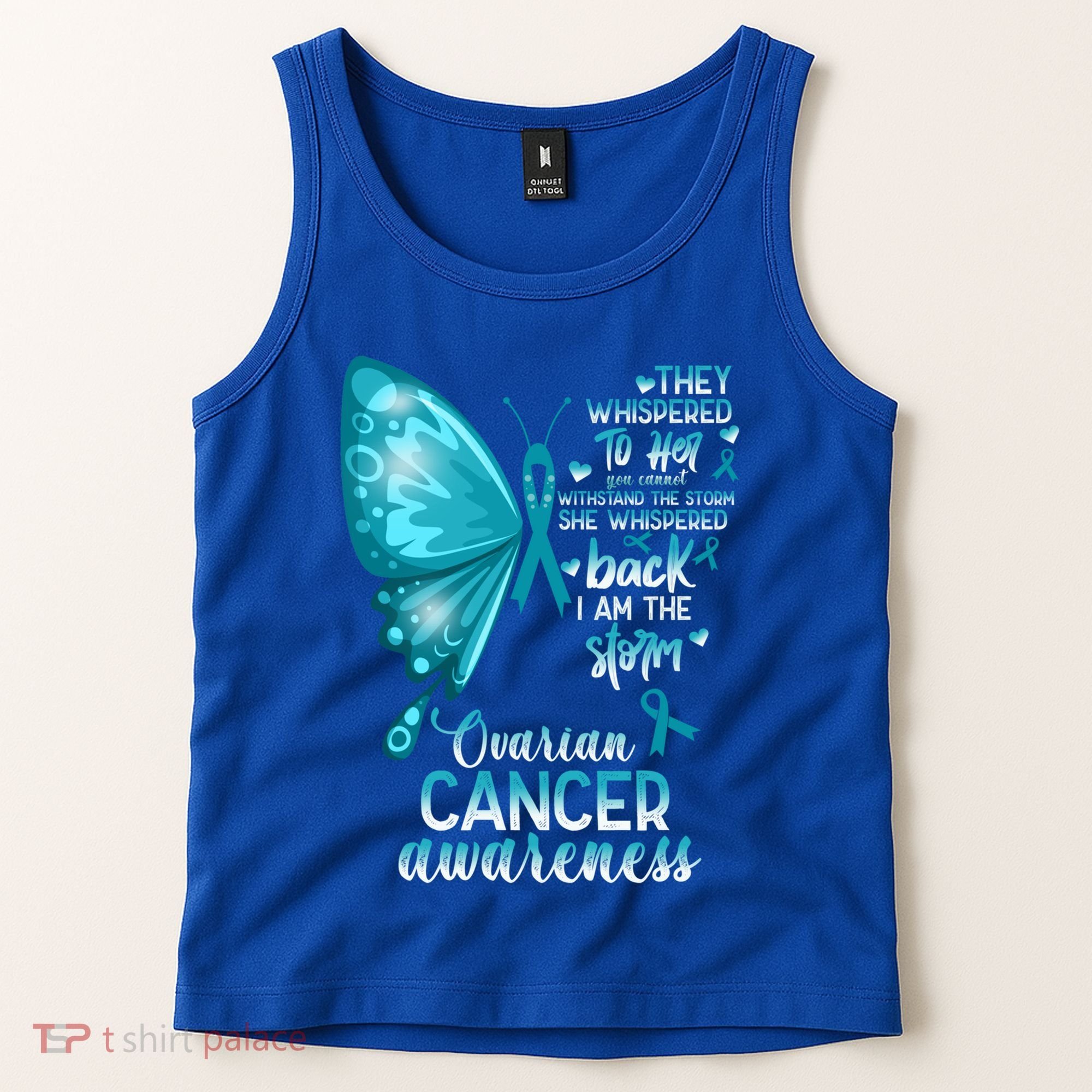 I Am The Storm Ovarian Cancer Awareness Butterfly Gift Tank Top