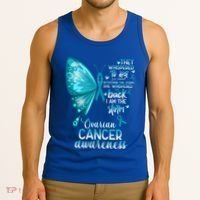 I Am The Storm Ovarian Cancer Awareness Butterfly Gift Tank Top thumb 3