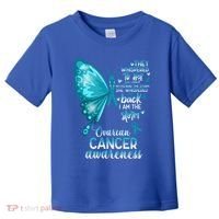 I Am The Storm Ovarian Cancer Awareness Butterfly Gift Toddler T-Shirt thumb 0