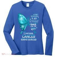 I Am The Storm Ovarian Cancer Awareness Butterfly Gift Women's Long Sleeve Shirt thumb 0