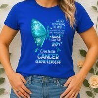 I Am The Storm Ovarian Cancer Awareness Butterfly Gift Women's T-Shirt thumb 2