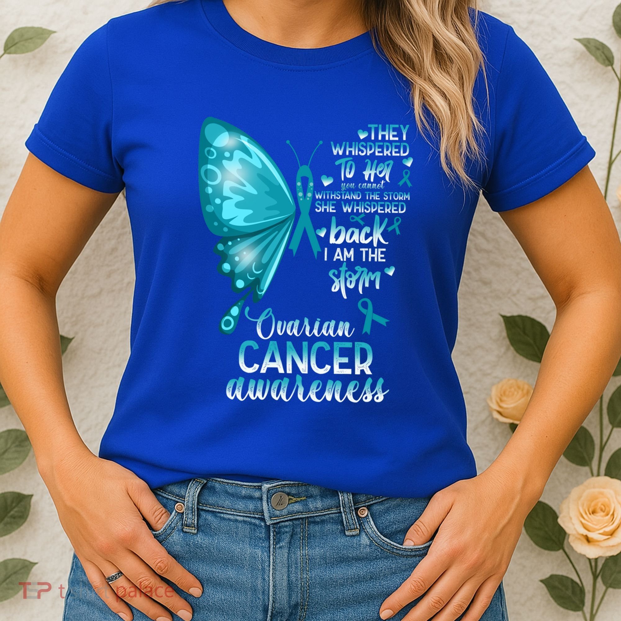 I Am The Storm Ovarian Cancer Awareness Butterfly Gift Women's T-Shirt