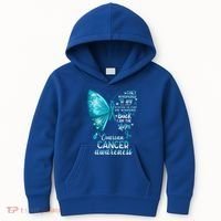 I Am The Storm Ovarian Cancer Awareness Butterfly Gift Kids Hoodie thumb 0