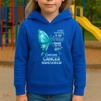 I Am The Storm Ovarian Cancer Awareness Butterfly Gift Kids Hoodie thumb 3