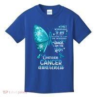 I Am The Storm Ovarian Cancer Awareness Butterfly Gift Kids T-Shirt thumb 0