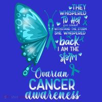 I Am The Storm Ovarian Cancer Awareness Butterfly Gift Kids T-Shirt thumb 4