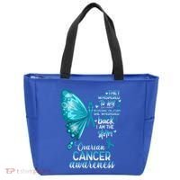 I Am The Storm Ovarian Cancer Awareness Butterfly Gift Tote Bag thumb 0