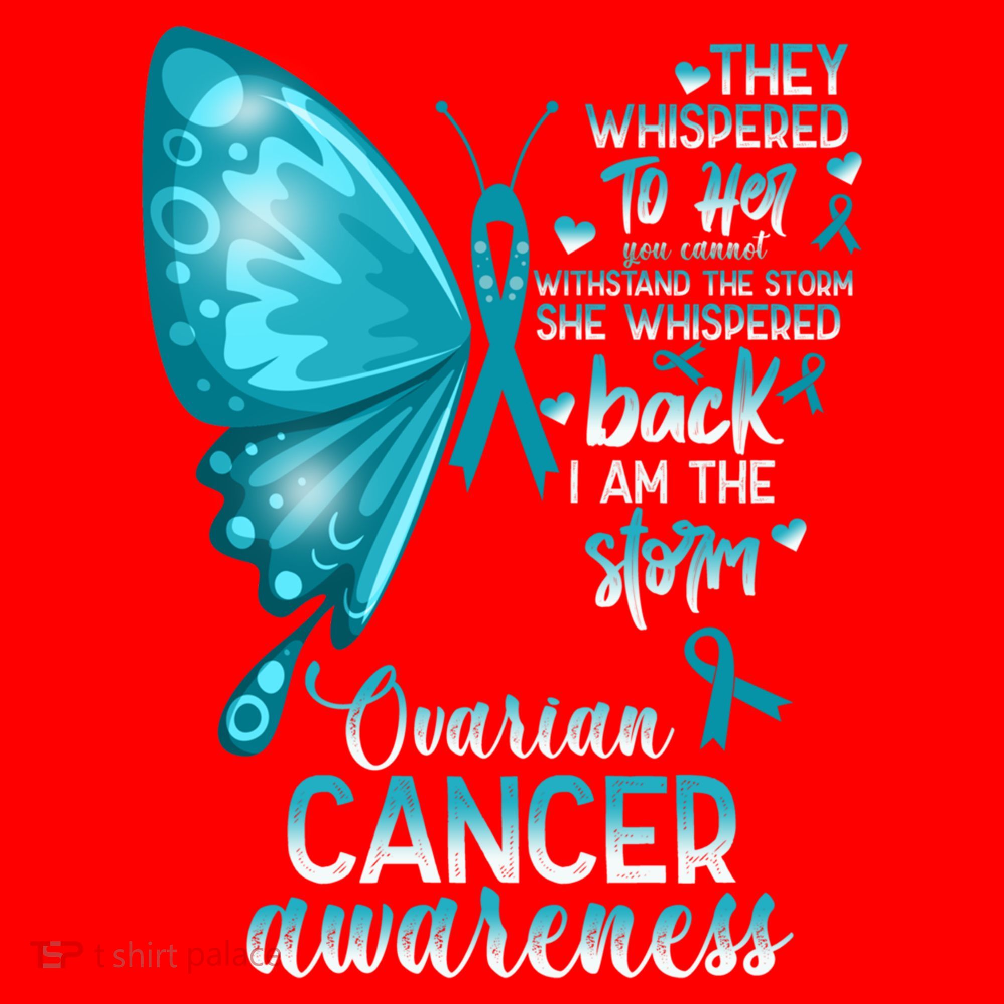 I Am The Storm Ovarian Cancer Awareness Butterfly Gift Santa Hat