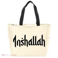 Inshallah Arabic Text Islam Muslim Gift Tote Bag thumb 0
