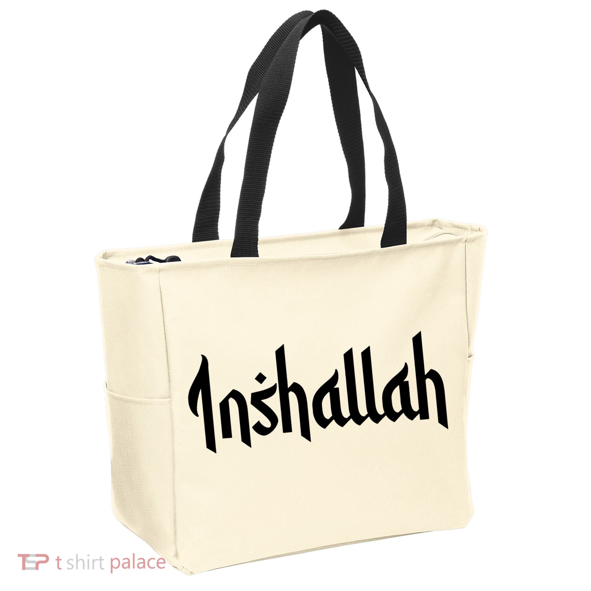 Inshallah Arabic Text Islam Muslim Gift Tote Bag