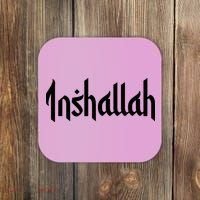 Inshallah Arabic Text Islam Muslim Gift Coaster thumb 0