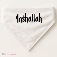 Inshallah Arabic Text Islam Muslim Gift USA-Made Doggie Bandana thumb 0