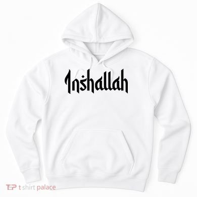 Inshallah Arabic Text Islam Muslim Gift Hoodie
