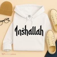 Inshallah Arabic Text Islam Muslim Gift Hoodie thumb 4