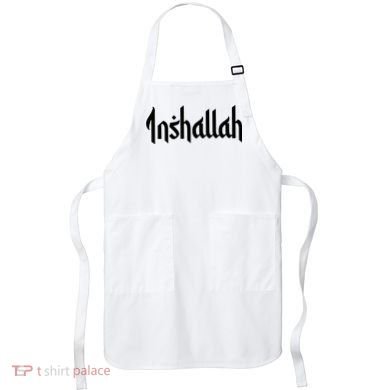 Inshallah Arabic Text Islam Muslim Gift Apron