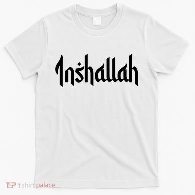 Inshallah Arabic Text Islam Muslim Gift T-Shirt