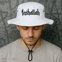 Inshallah Arabic Text Islam Muslim Gift Bucket Hat thumb 2