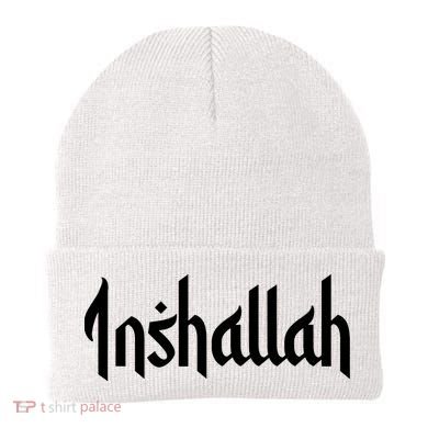 Inshallah Arabic Text Islam Muslim Gift Beanie