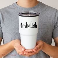 Inshallah Arabic Text Islam Muslim Gift Tumbler thumb 2