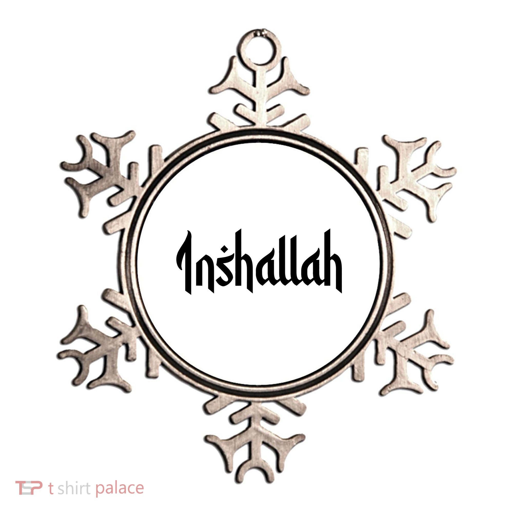 Inshallah Arabic Text Islam Muslim Gift Ornament