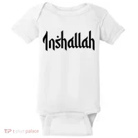 Inshallah Arabic Text Islam Muslim Gift Baby Bodysuit thumb 0