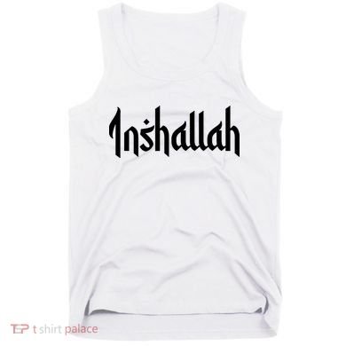Inshallah Arabic Text Islam Muslim Gift Tank Top