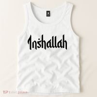 Inshallah Arabic Text Islam Muslim Gift Tank Top thumb 2
