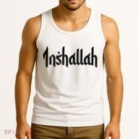 Inshallah Arabic Text Islam Muslim Gift Tank Top thumb 3