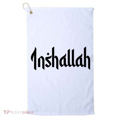 Inshallah Arabic Text Islam Muslim Gift Golf Towel