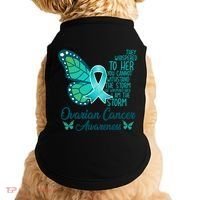 I Am The Storm Ovarian Cancer Awareness Teal Butterfly Cool Gift Doggie Tank thumb 0