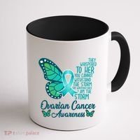 I Am The Storm Ovarian Cancer Awareness Teal Butterfly Cool Gift Coffee Mug thumb 1